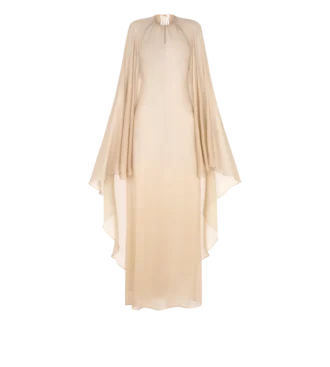 Abendkleid mit Schlüssellochausschnitt und asymmetrischem Cape