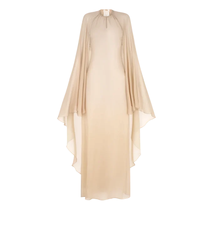 Abendkleid mit Schlüssellochausschnitt und asymmetrischem Cape