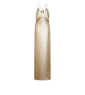 Abendkleid mit V-Ausschnitt, Paillettenstickerei und Cut-Out
