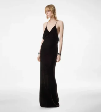 Abendkleid mit V-Ausschnitt und Cut-Out