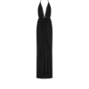 Abendkleid mit V-Ausschnitt und drapiertem Wasserfall-Detail Abendkleid mit V-Ausschnitt und drapiertem Wasserfall-Detail