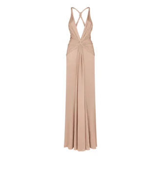 Abendkleid mit V-Ausschnitt und gekreuztem Ausschnitt