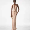 Abendkleid mit V-Ausschnitt und gekreuztem Ausschnitt Abendkleid mit V-Ausschnitt und gekreuztem Ausschnitt