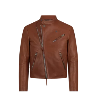 Asymmetrische Racerjacke aus Büffelleder