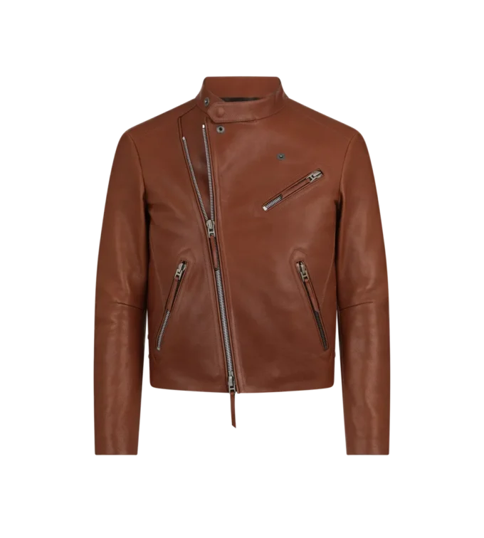 Asymmetrische Racerjacke aus Büffelleder Asymmetrische Racerjacke aus Büffelleder