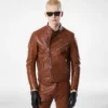 Asymmetrische Racerjacke aus Büffelleder Asymmetrische Racerjacke aus Büffelleder