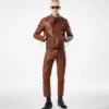 Asymmetrische Racerjacke aus Büffelleder Asymmetrische Racerjacke aus Büffelleder