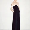 Asymmetrisches Abendkleid aus drapiertem Kreppsatin