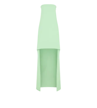Asymmetrisches, trägerloses Cocktailkleid aus doppeltem Georgette-Stretchseide
