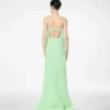 Asymmetrisches, trägerloses Cocktailkleid aus doppeltem Georgette-Stretchseide Asymmetrisches, trägerloses Cocktailkleid aus doppeltem Georgette-Stretchseide