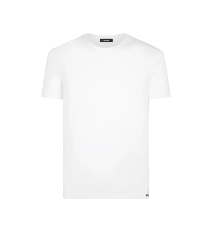 Baumwoll-Modal-T-Shirt mit Rundhalsausschnitt