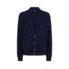 Baumwoll-Seiden-Strickjacke mit Schalkragen