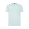 Baumwoll-Seiden-T-Shirt mit Rundhalsausschnitt