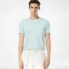 Baumwoll-Seiden-T-Shirt mit Rundhalsausschnitt