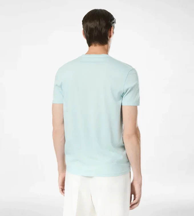 Baumwoll-Seiden-T-Shirt mit Rundhalsausschnitt