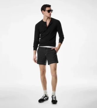 Baumwoll-Stretch-Henley