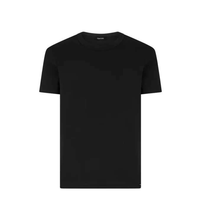 Baumwoll-T-Shirt mit Rundhalsausschnitt Baumwoll-T-Shirt mit Rundhalsausschnitt
