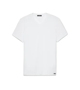 Baumwoll-T-Shirt mit V-Ausschnitt