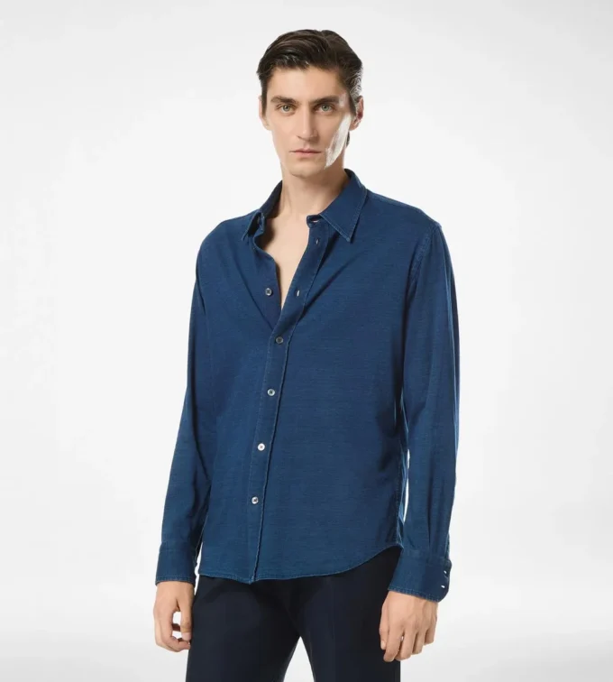 Baumwollhemd in Indigo
