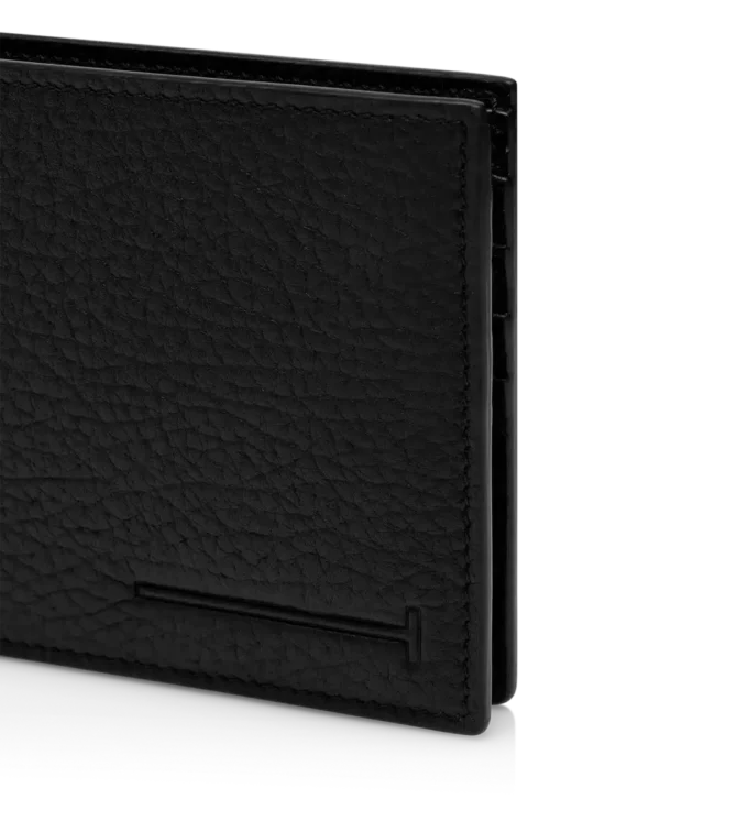 Bedruckte Hirschleder-Brieftasche mit verlängerter T-Linie und klassischem Falz Bedruckte Hirschleder-Brieftasche mit verlängerter T-Linie und klassischem Falz