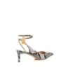 Bedruckte Python-Slingback-Sandalen mit Padlock-Verschluss