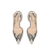 Bedruckte Python-Slingback-Sandalen mit Padlock-Verschluss