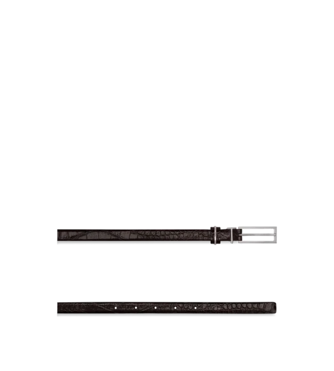 Bedruckter Metallgürtel mit Krokodilprägung und T-Schnalle Bedruckter Metallgürtel mit Krokodilprägung und T-Schnalle