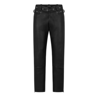 Bikerhose aus genarbtem Leder