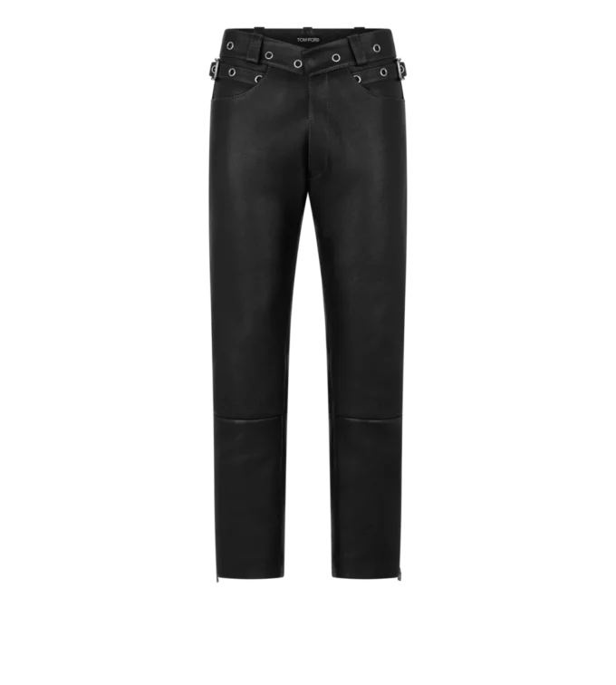 Bikerhose aus genarbtem Leder Bikerhose aus genarbtem Leder