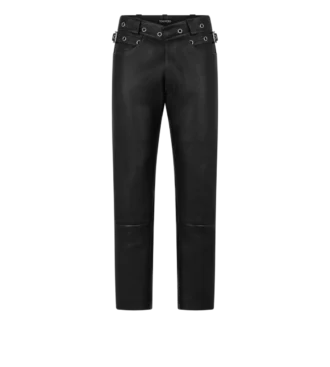 Bikerhose aus genarbtem Leder