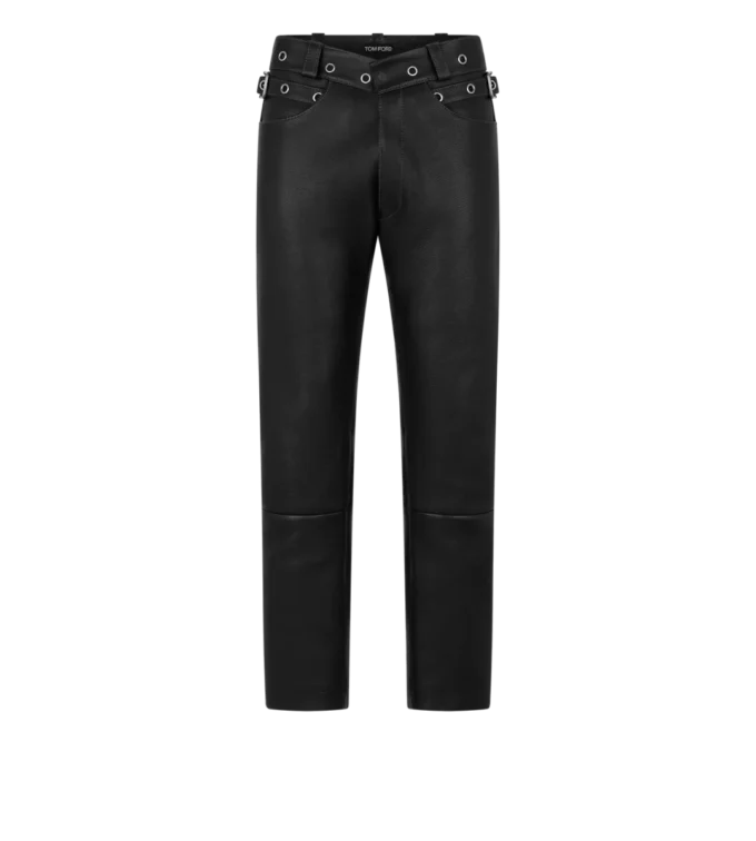 Bikerhose aus genarbtem Leder Bikerhose aus genarbtem Leder
