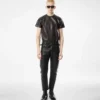 Bikerhose aus genarbtem Leder Bikerhose aus genarbtem Leder