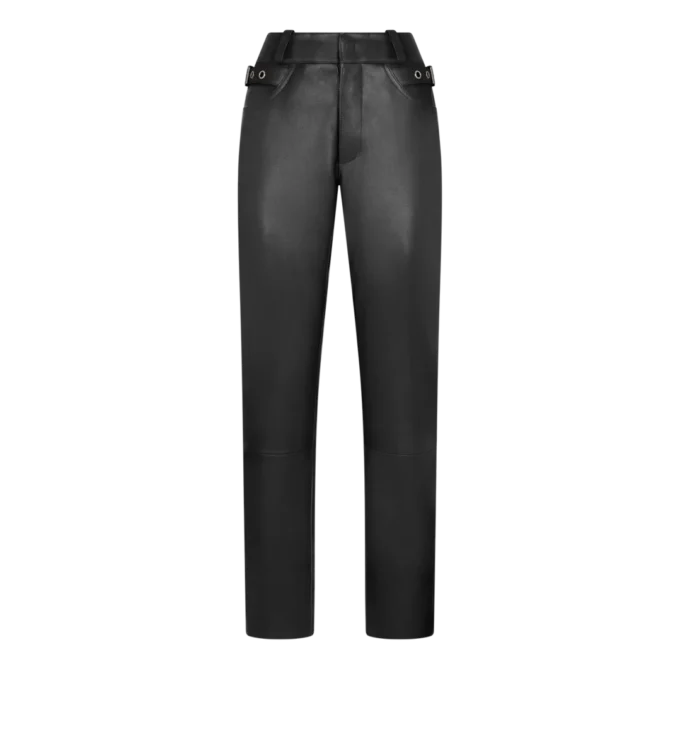 Bikerhose aus strukturiertem Narbenleder