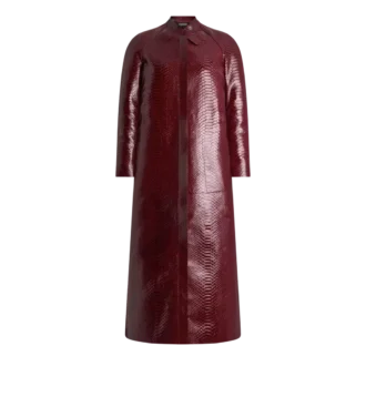 Bikerjacke aus bedrucktem Leder und gewaschenem Duchesse-Stoff