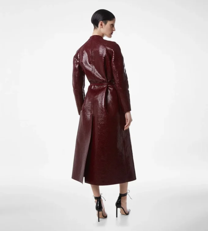 Bikerjacke aus bedrucktem Leder und gewaschenem Duchesse-Stoff Bikerjacke aus bedrucktem Leder und gewaschenem Duchesse-Stoff