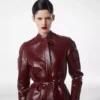 Bikerjacke aus bedrucktem Leder und gewaschenem Duchesse-Stoff Bikerjacke aus bedrucktem Leder und gewaschenem Duchesse-Stoff