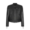 Bikerjacke aus genarbtem Nappaleder