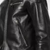 Bikerjacke aus genarbtem Nappaleder