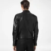 Bikerjacke aus genarbtem Nappaleder