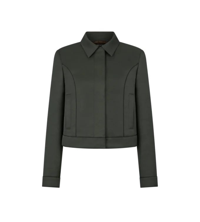 Blouson aus Baumwoll-Viskose-Twill mit Paspelierung
