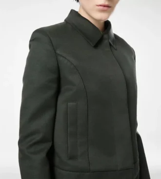 Blouson aus Baumwoll-Viskose-Twill mit Paspelierung