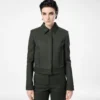 Blouson aus Baumwoll-Viskose-Twill mit Paspelierung