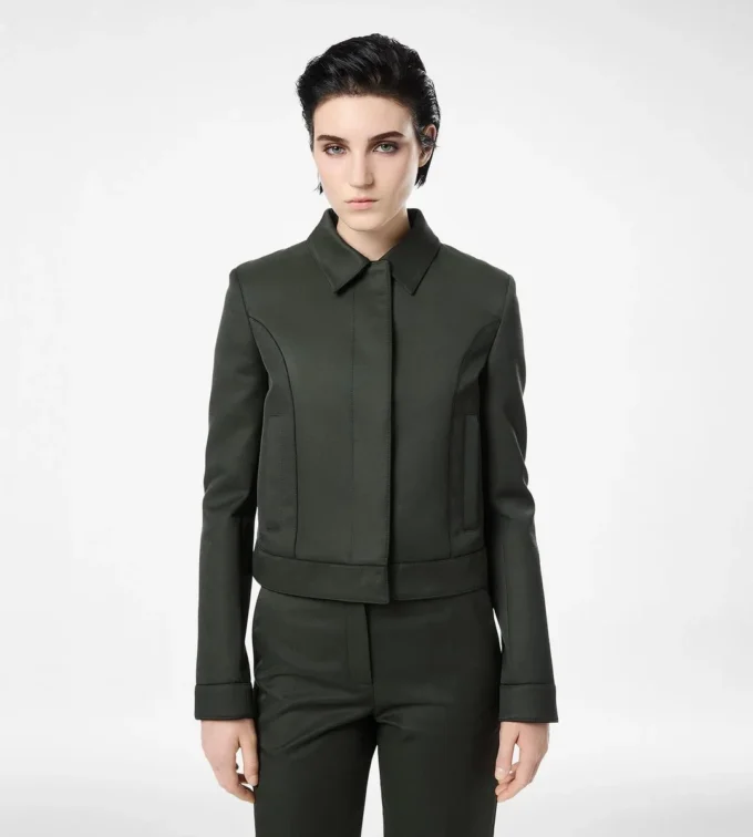 Blouson aus Baumwoll-Viskose-Twill mit Paspelierung