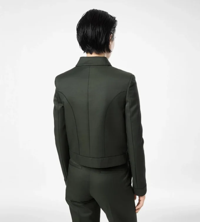 Blouson aus Baumwoll-Viskose-Twill mit Paspelierung