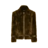 Blouson aus Lammfell mit Lederdetails