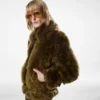 Blouson aus Lammfell mit Lederdetails