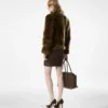 Blouson aus Lammfell mit Lederdetails