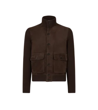 Blouson aus Merinowolle mit Wildlederfront