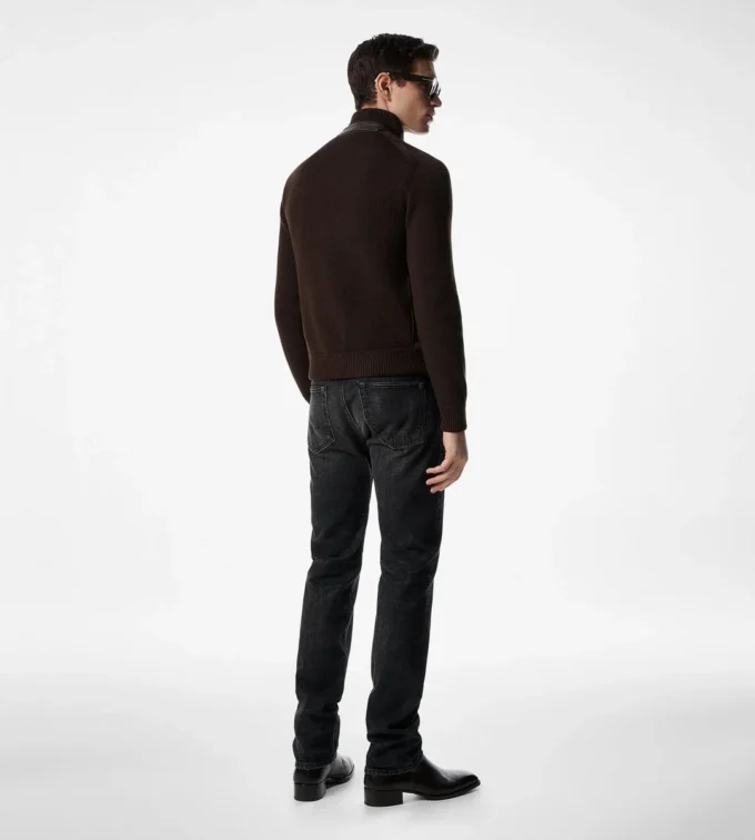 Blouson aus Merinowolle mit Wildlederfront