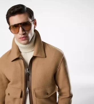 Blouson mit doppelt teilbarem Lammfellkragen